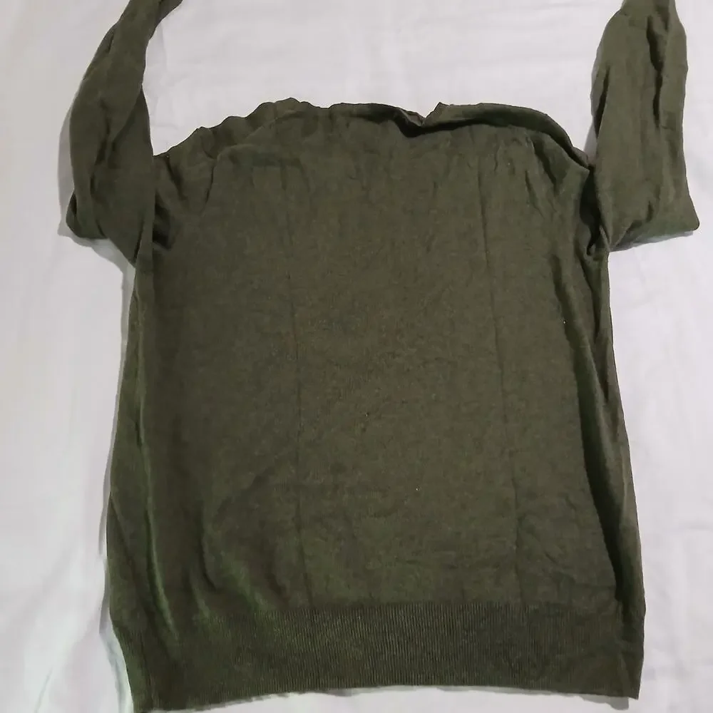 Men’s J Crew Mercantile M Men's Olive 100% Cotton Long-Sleeved Crewneck Sweater